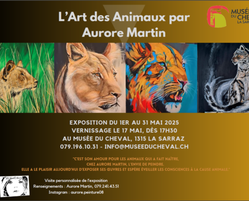 Plongez dans l’univers équestre au Musée Suisse du Cheval de La Sarraz, un lieu incontournable pour découvrir l’histoire du cheval en Suisse à travers des collections uniques, des expositions artistiques et des conférences passionnantes. Situé dans l’ancienne grange du château, ce musée primé offre une expérience immersive pour toute la famille, alliant patrimoine, loisirs et découverte culturelle. À ne pas manquer : dès le jeudi 1er mai, l’exposition artistique « L’art des animaux » d’Aurore Martin vous invite à explorer la beauté du monde animal à travers le regard d’une artiste contemporaine, jusqu’au 31 mai. Profitez également de la traditionnelle Fête du Cheval, des ateliers créatifs et des démonstrations interactives pour petits et grands. Offrez-vous une sortie enrichissante au cœur du patrimoine équestre suisse et vivez des moments inoubliables au Musée Suisse du Cheval de La Sarraz.